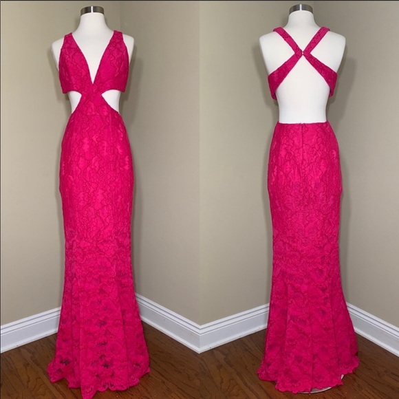 lovers + friends gown Eliot Hot Pink - Picture 2 of 7